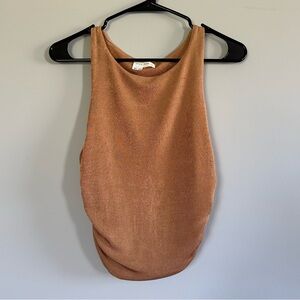 Miss Love Brown Shimmer Cropped Tank Size Medium